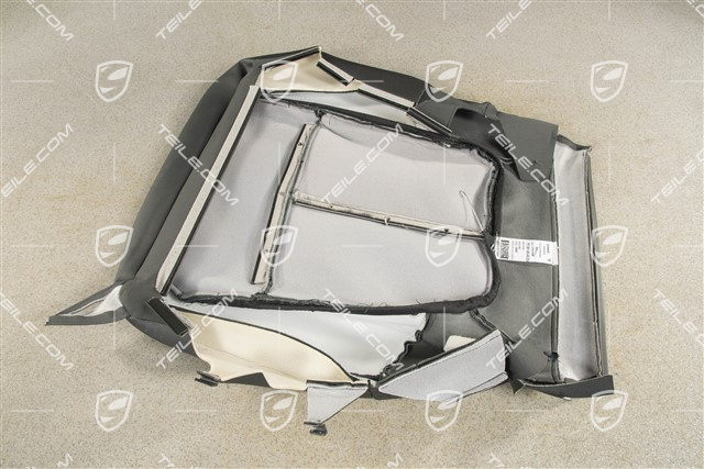 Sitzbezug / Bezug, Sitzkissen, Leder, Schwarz, R