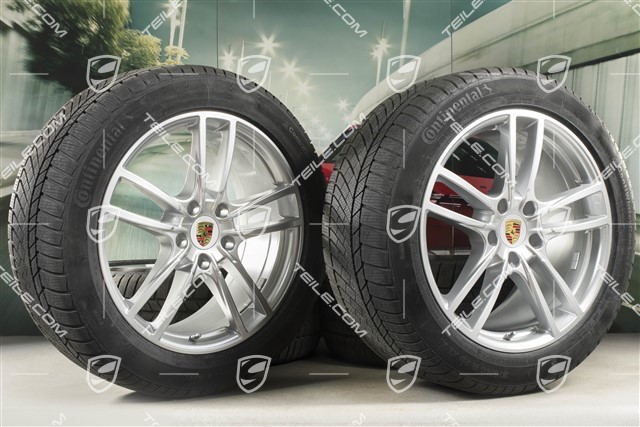 20" Cayenne Sport Winterräder Satz, Felgen 9J x 20 ET50 + 10,5J x 20 ET64 + Continental Winterreifen 275/45 R20 + 305/40 R20, mit RDK-Sensoren