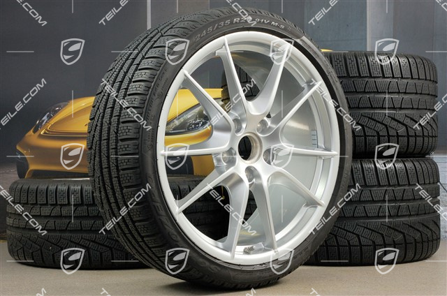 20" Carrera S (III) Winterräder Satz, 8,5J x 20 ET51 + 11J x 20 ET70 + NEUE Pirelli Winterreifen 245/35 ZR20 + 295/30 ZR20, mit RDK-Sensoren