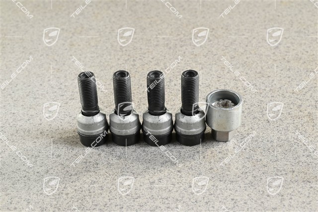 Diebstahlsicherung Radschrauben inkl. Adapter, Schwarz