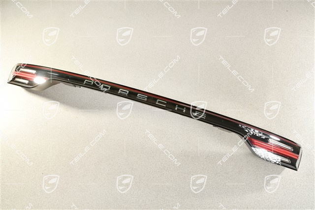 Heckleuchte Abschlussblende / Heckblende mitte, Porsche Schriftzug in Silber, USA Version