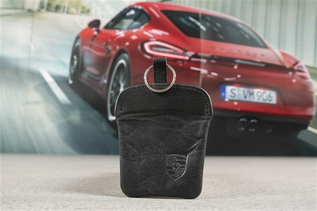 Key Case / Key pouch, leather, black, Porsche 911 70's to 90's