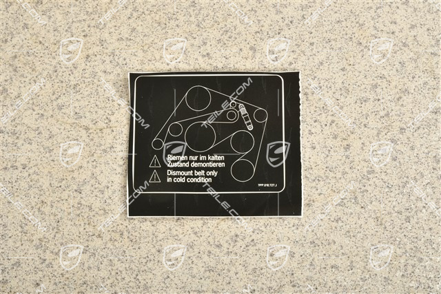 Klebeschild / Hinweiss, Riemen entfernen
