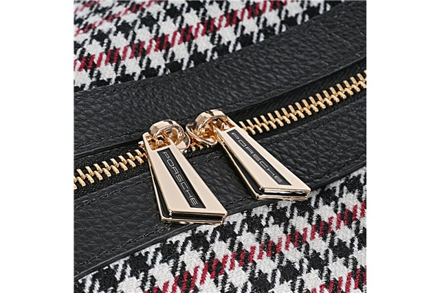 "60Y 911" Touring Bag 911 "60 Jahre 911", Pepita Muster in Schwarz/Rot, Jubiläumsplakette 50/30/28 cm