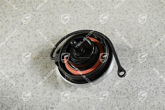 Aluminium-look fuel cap set, suitable for the Cayenne Hybrid only