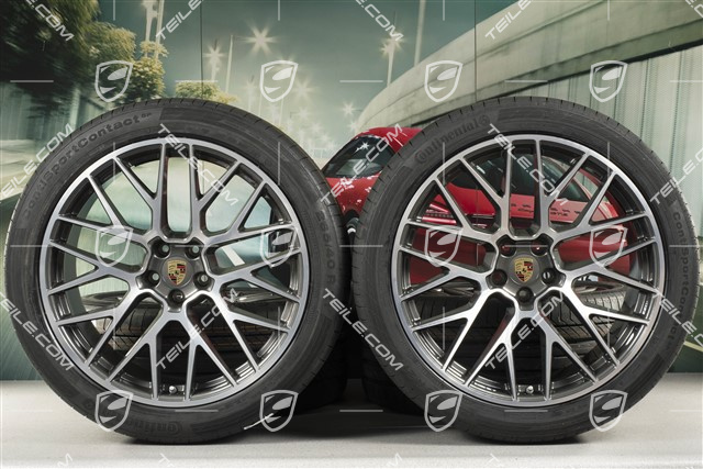 21" RS Spyder Design summer wheel set, wheel rims 9,5J x 21 ET27 + 10J x 21 ET19 + NEW Continental summer tyres 265/40 R21 + 295/35 R21, with TPM