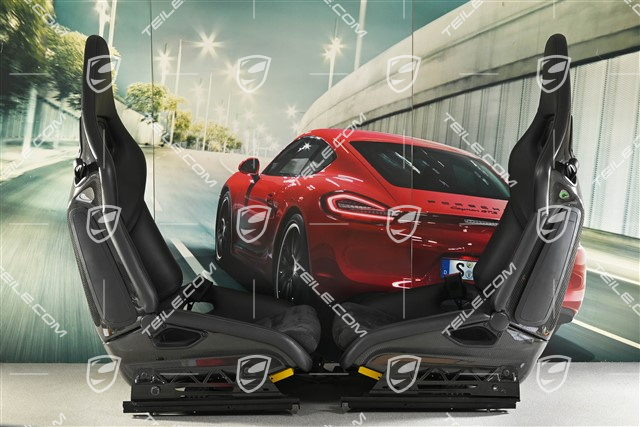 Bucket seats, collapsible, leather/Alcantara, black, L+R