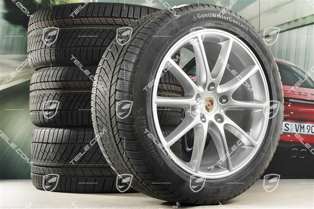20" koła zimowe Cayenne COUPE Design, komplet, felgi 9J x 20 ET50 + 10,5J x 20 ET55 + opony zimowe Continental 275/45 R20 + 305/40 R20, z czujnikami ciśnienia