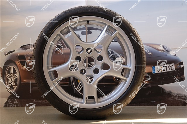 19" Komplet kół zimowych Carrera S, C2 / C2S, felgi 8J x 19 ET57 + 11J x 19 ET67 + NOWE opony zimowe Pirelli Sottozero 235/35 R19 + 295/30 R19