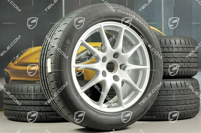 18" Panamera S Sommerräder Satz, Felgen 8J x 18 ET59 + 9J x 18 ET53 + NEUE Continental  Sommerreifen 245/50 R18 + 275/45 R18