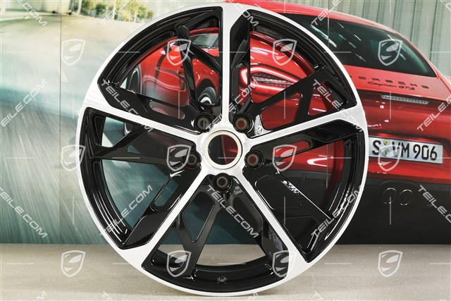 21" Felga Cross Turismo Design 9,5J x 21 ET60, czarny wysoki połysk + frezowana powierzchnia