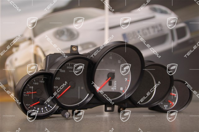 Instrument cluster, silver face gauges, Cayenne S