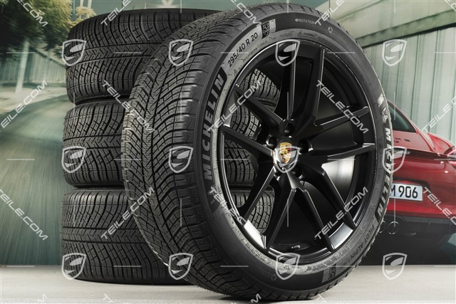 20-inch "Macan S" winter wheels set, rims 9J x 20 ET26 + 10J x 20 ET19, Michelin winter tyres 265/45 R 20 + 295/40 R 20, black satin matt, with TPMS