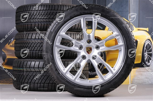 19" winter wheel set Boxster S, 8J x 19 ET57 + 9,5J x 19 ET45 + NEW Continental WinterContact winter tires 235/40 R19 + 265/40 R19, with TPMS