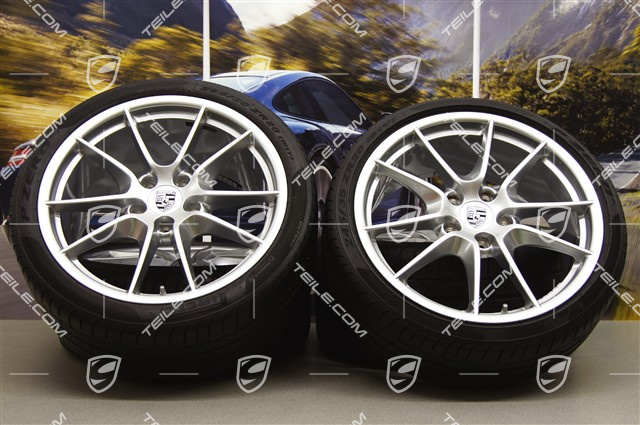 20" Carrera S III summer wheel set, 8.5J x 20 ET51 + 11J x 20 ET70 + NEW Pirelli P Zero summer tyres 245/35 ZR20 + 295/30 ZR20, with TPMS sensors