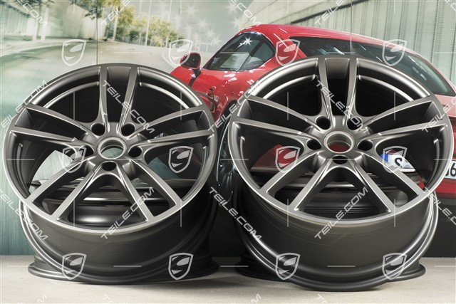 20" Cayenne COUPE Sport Felgensatz, 10,5J x 20 ET55 + 9J x 20 ET50, Platinum-Seidenmatt
