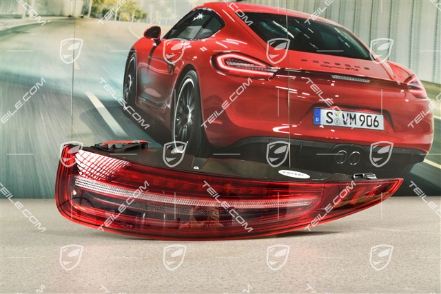 GT3 RS, Rear light, black-rot (dark), with fog light, R