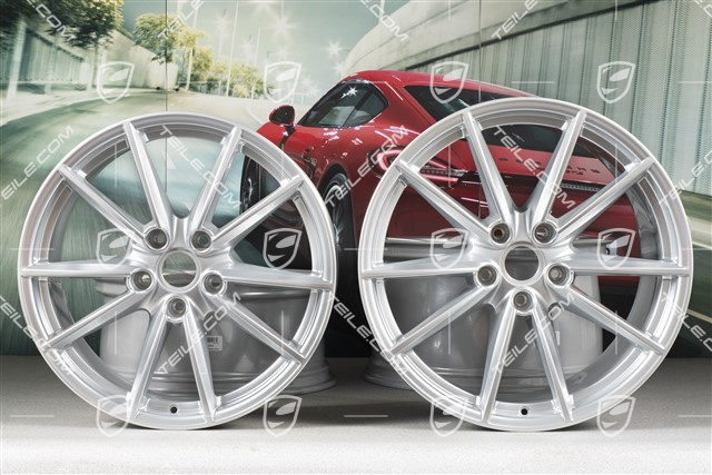 20+21" Felgensatz Carrera S, Felgen: vorne 8,5J x 20 ET53 + hinten 11,5J x 21 ET67, Brilliantchromlack