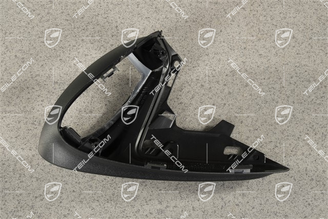 Spiegelgehäuse / Spiegel, Blende unten, Schwarzmatt, L