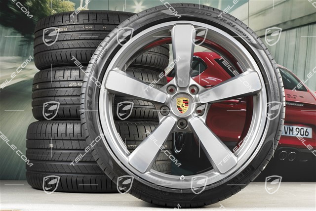 20+21-inch summer wheel set Carrera Exclusive Design, rims 8,5J x 20 ET53 + 11,5J x 21 ET67 + Pirelli summer tyres 245/35 R20 + 305/30 R21, with TPM