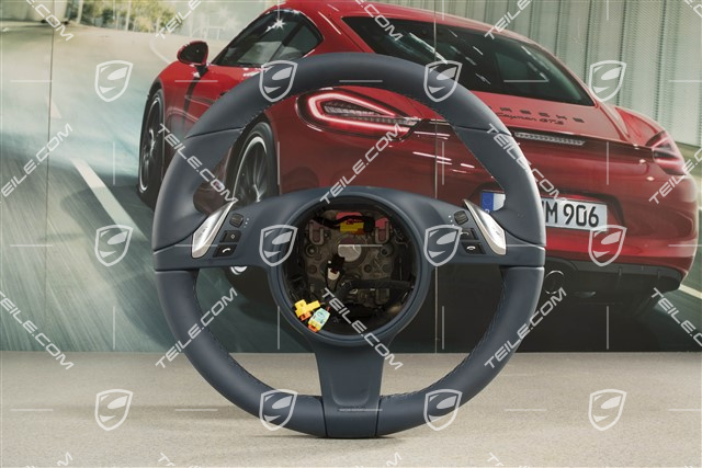 Multifunction Steering wheel, Smooth Leather, Sea blue, heated, PDK transmission