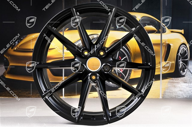 20+21" Felgensatz Carrera S, Felgen: vorne 8,5Jx20 ET53 + hinten 11J x 21 ET66 in Schwarz Seidenmatt