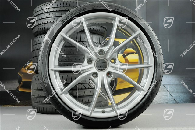 20" Carrera S (IV) Sommerräder Satz, Felgen 8,5 J x 20 ET49 + 11,5 J x 20 ET76 + NEUE Sommerreifen 245/35 R20 + 305/30 R20, mit RDK Sensoren
