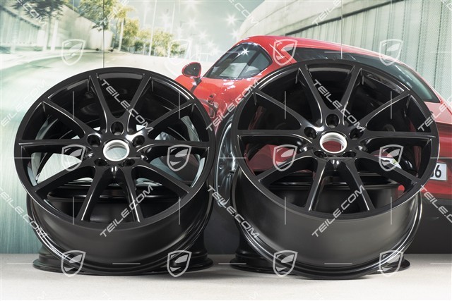 20" komplet felg Cayenne Design, 10,5J x 20 ET55 + 9J x 20 ET50, czarny wysoki połysk