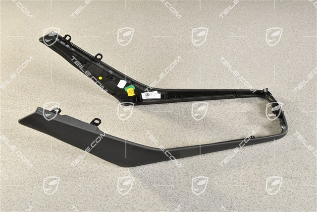 Centre console cover set, Lateral, Leather Black, L+R