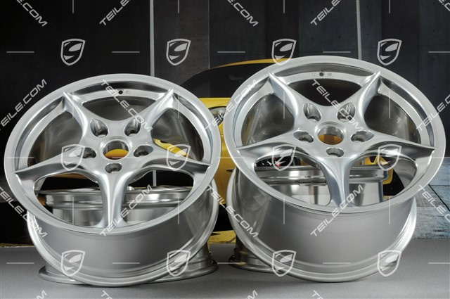 18-inch Carrera wheel rim set, 8J x 18 ET50 + 10J x 18 ET65, polished (shot blasting), Anniversary Edition "40 Years 911"