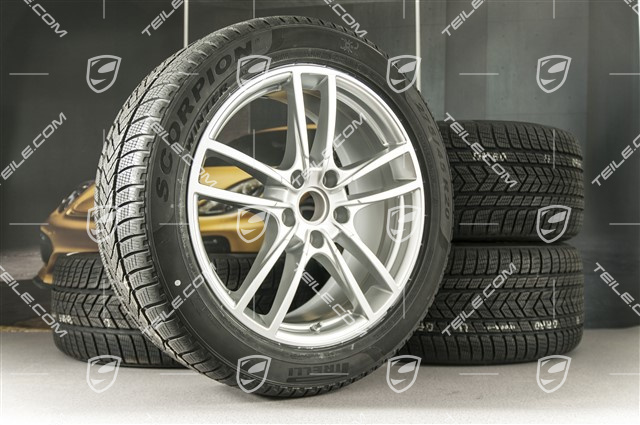 20" koła zimowe Cayenne Sport, komplet, felgi 9J x 20 ET50 + 10,5J x 20 ET64 + opony zimowe Pirelli 275/45 R20 + 305/40 R20, z czujnikami ciśnienia
