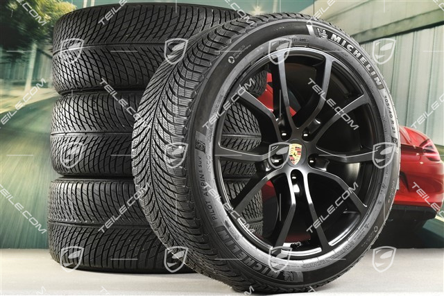 21-inch Cayenne COUPE Exclusive Design winter wheel set, rims 9,5J x 21 ET46 + 11,0J x 21 ET49 + NEW Michelin Pilot Alpin 5 SUV winter tyres 285/45 R21 + 305/40 R21, with TPMS, black satin-mat
