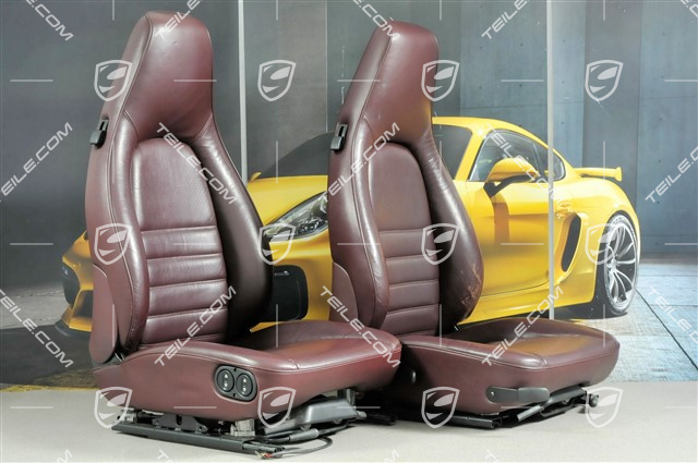 Seat, leatherette, Burgundy, set L+R