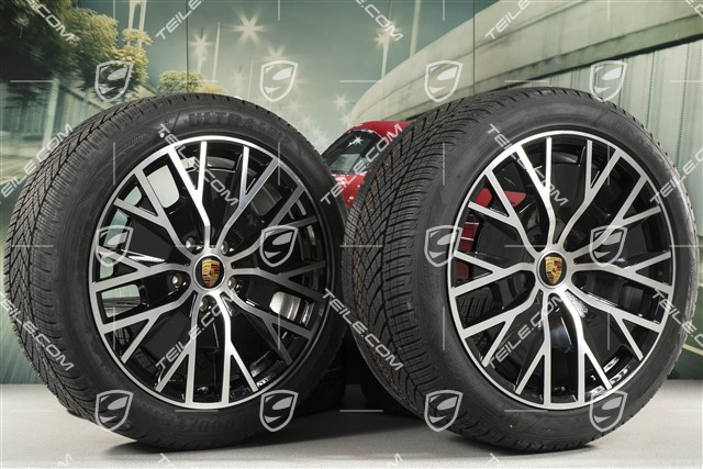 20" koła zimowe Turbo S Aero Design, komplet, felgi 9J x 20 ET54 + 11J x 20 ET60, opony zimowe Goodyear 245/45 R20 + 285/40 R20