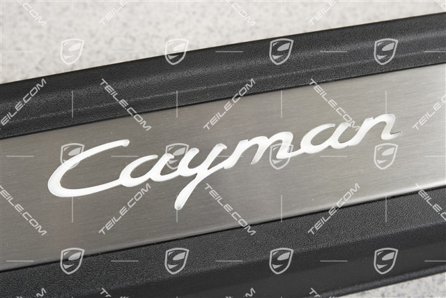 Einstiegleiste, Edelstahl, mit Beleuchtung, mit Schriftzug "Cayman", L