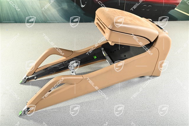 Centre console with armrest, Leather with Alcantara, Sand beige