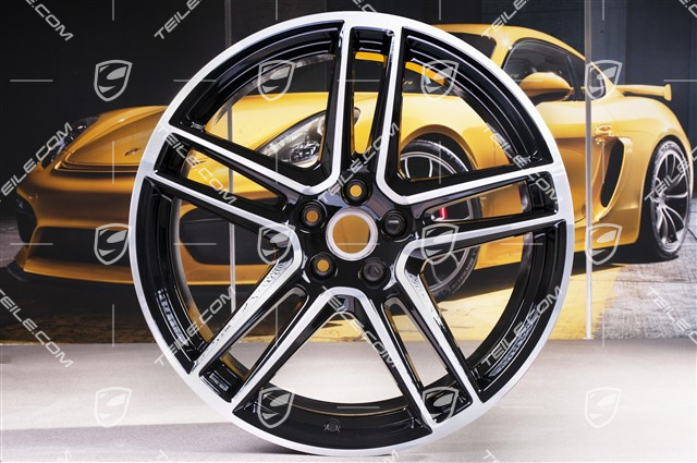 20" komplet felg "Macan Turbo", 9J x 20 ET26 + 10J x 20 ET19, CMS, czarny wysoki połysk