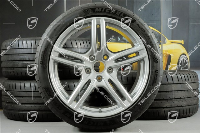 20" Koła letnie Panamera Turbo, felgi 9,5J x 20 ET71 + 11,5J x 20 ET68 + opony letnie Michelin 275/40 ZR20 + 315/35 ZR20, z czujnikami ciśnienia