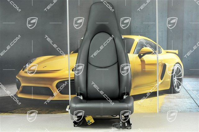 Seat, manual adjustable, leather, black, R