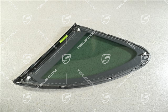 Side window with moulding, aluminium package Chrom look, Dark tinted, L