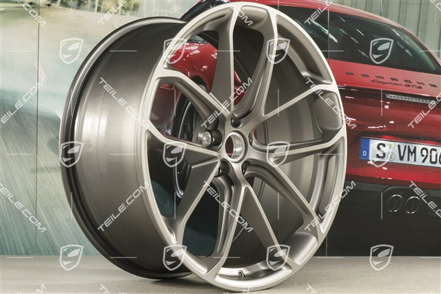 21" GT Design Felgensatz, 9,5J x 21 ET27 + 10J x 21 ET19, Platinum-Seidenmatt
