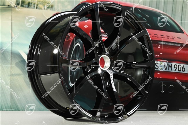 21-inch wheel rim set Cayenne Exclusive Design, 11J x 21 ET49 + 9,5J x 21 ET46, for Cayenne Coupé, black high gloss