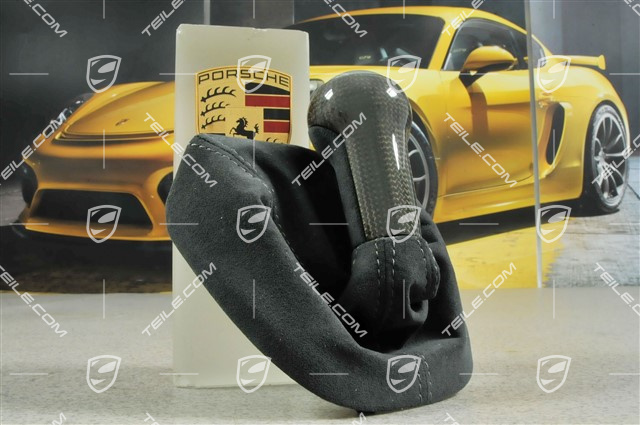 Gearshift knob, GT2 / GT3, Carbon/Alcantara, black