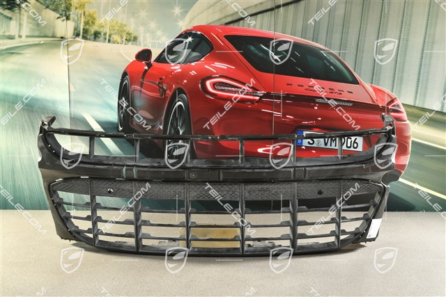 Front bumper Grille centre / middle with Park Assist, Black