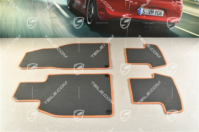 Fußmattensatz, schwarz/orange