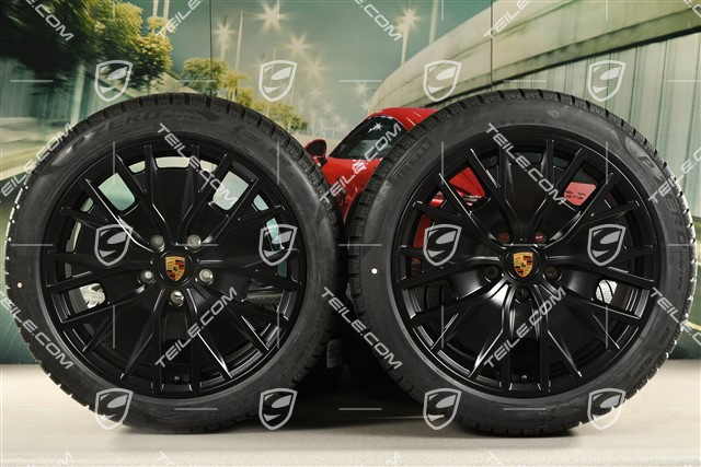 20-inch Turbo S Aero Design winter wheel set, rims 9J x 20 ET54 + 11J x 20 ET60 + NEW Pirelli winter tyres 245/45 R20 + 285/40 R20, black satin matt