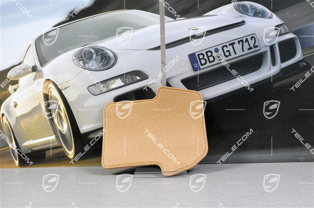 Fussmatte Satz, Perlvelours, Leder eingefasst, Cabrio/Targa mit BOSE Soundpaket, Sandbeige