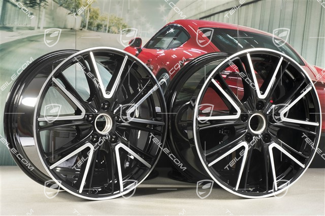 20" komplet felg Exclusive Design, 10,5J x 20 ET71 + 9,5J x 20 ET71, do użytku w zimie, czarny wysoki połysk
