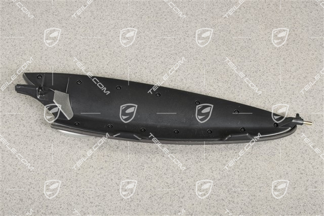 Klapka schowka w drzwi, Skóra, Dark grey, L