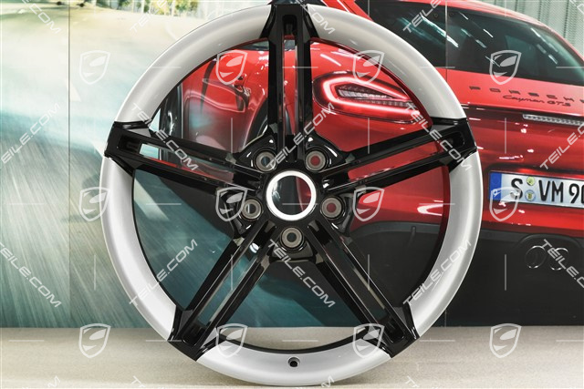 21" felga Mission E Design, 9,5J x 21 ET60, srebrna błyszcząca + czarna